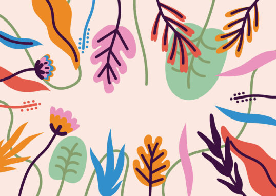 dessins de plantes et feuillages colorés