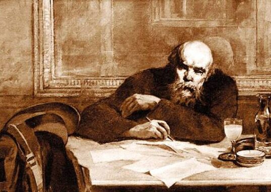 Paul Verlaine écrivant et buvant du Pastaga au café