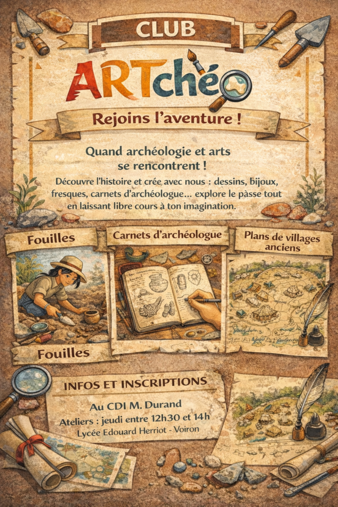 Affiche présentant le club ART'chéo