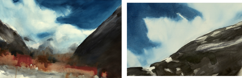 Peintures représentant des paysages montagneux