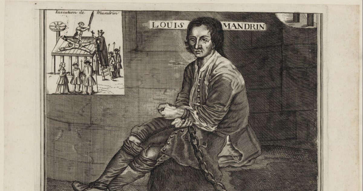 Portrait de Mandrin dans les prisons de Valence et son exécution