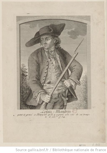 Mandrin debout tenant un fusil avec une baïonnette